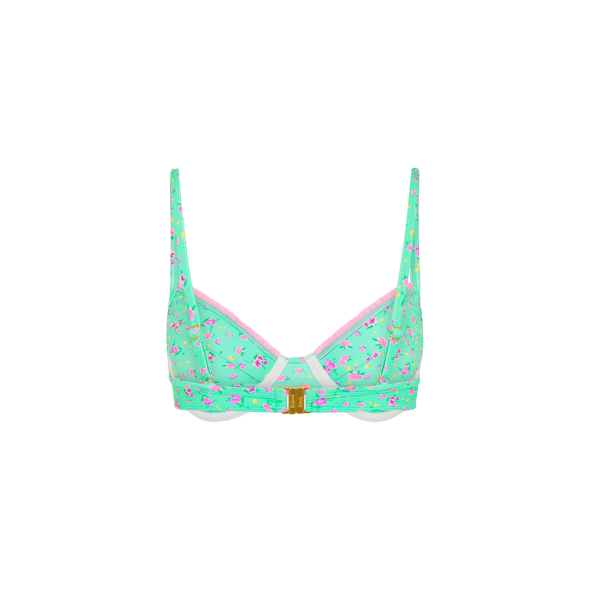 Decorative Ditzy Underwire Bikini Top - Mint Macaron - Image 10