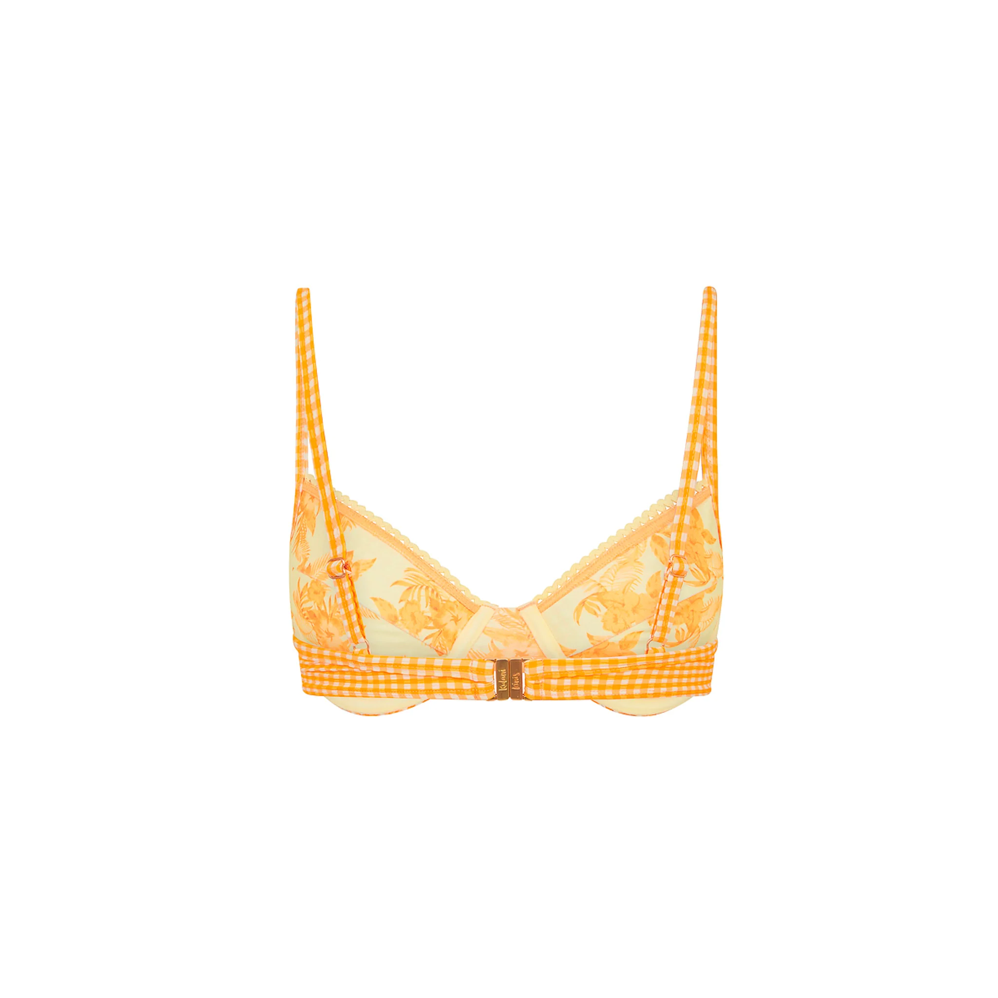 Decorative Ditzy Underwire Bikini Top - Orange Cream - Image 11