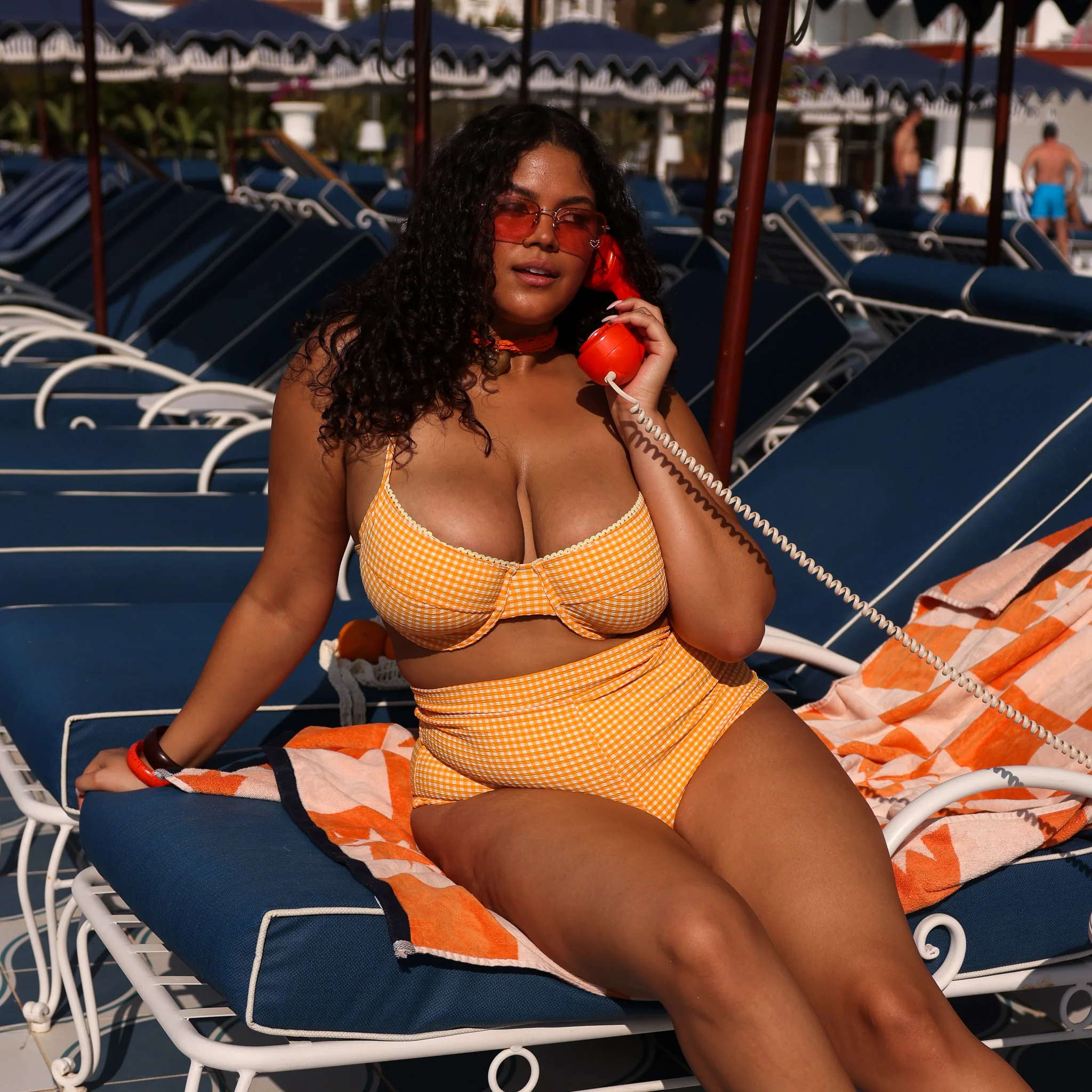 Decorative Ditzy Underwire Bikini Top - Orange Cream - Image 9