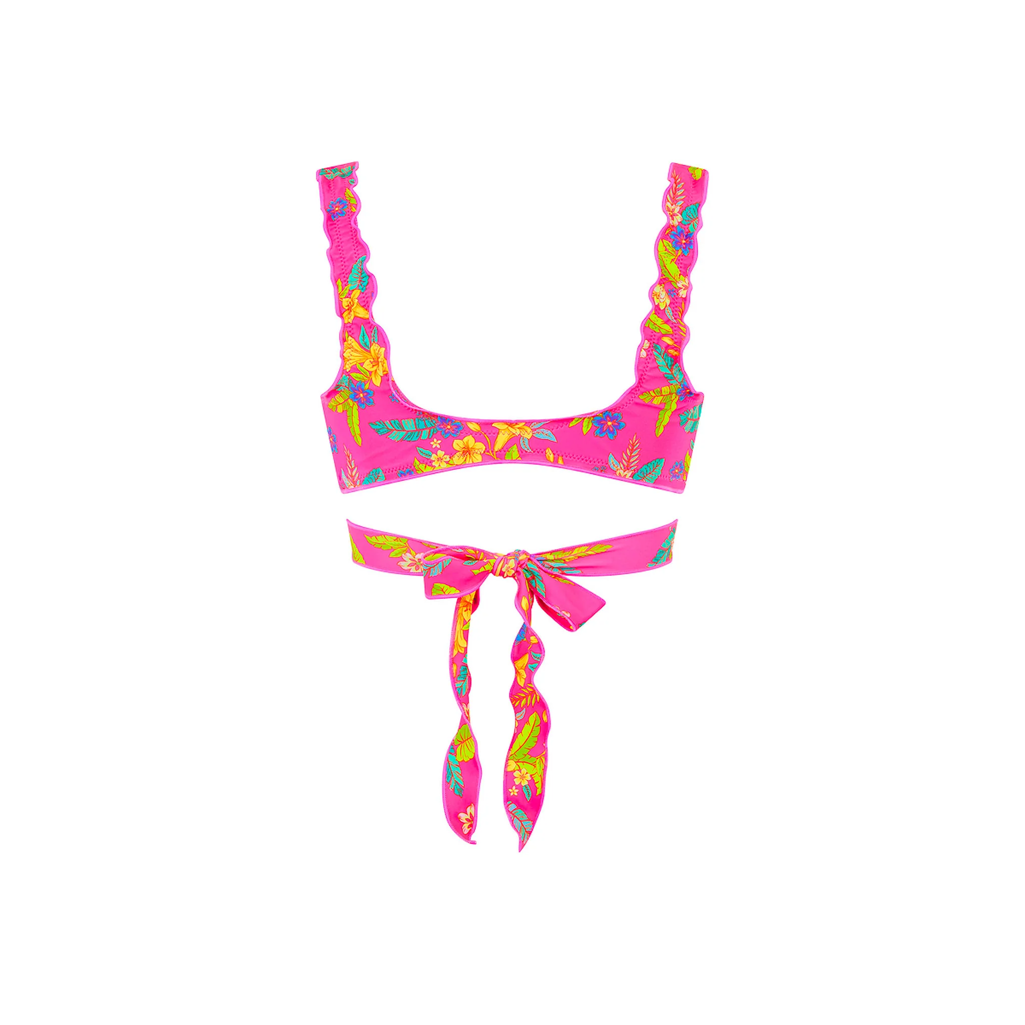 Lettuce Edge Wrap Bikini Top - Viva Vacation - Image 8