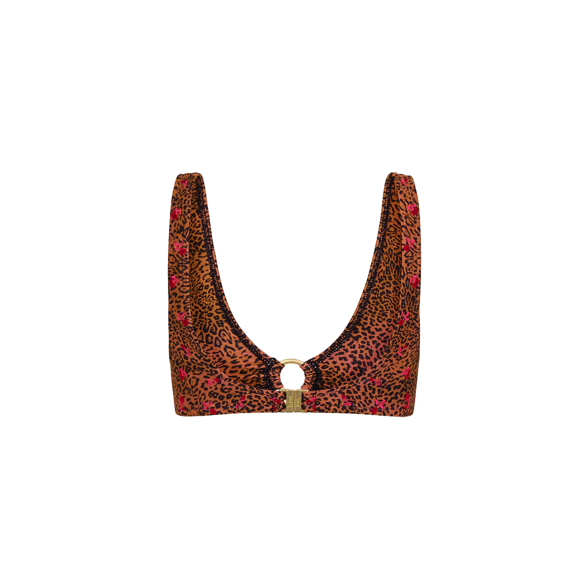 Ring Contour Crop Bikini Top - Wild Rose - Image 10