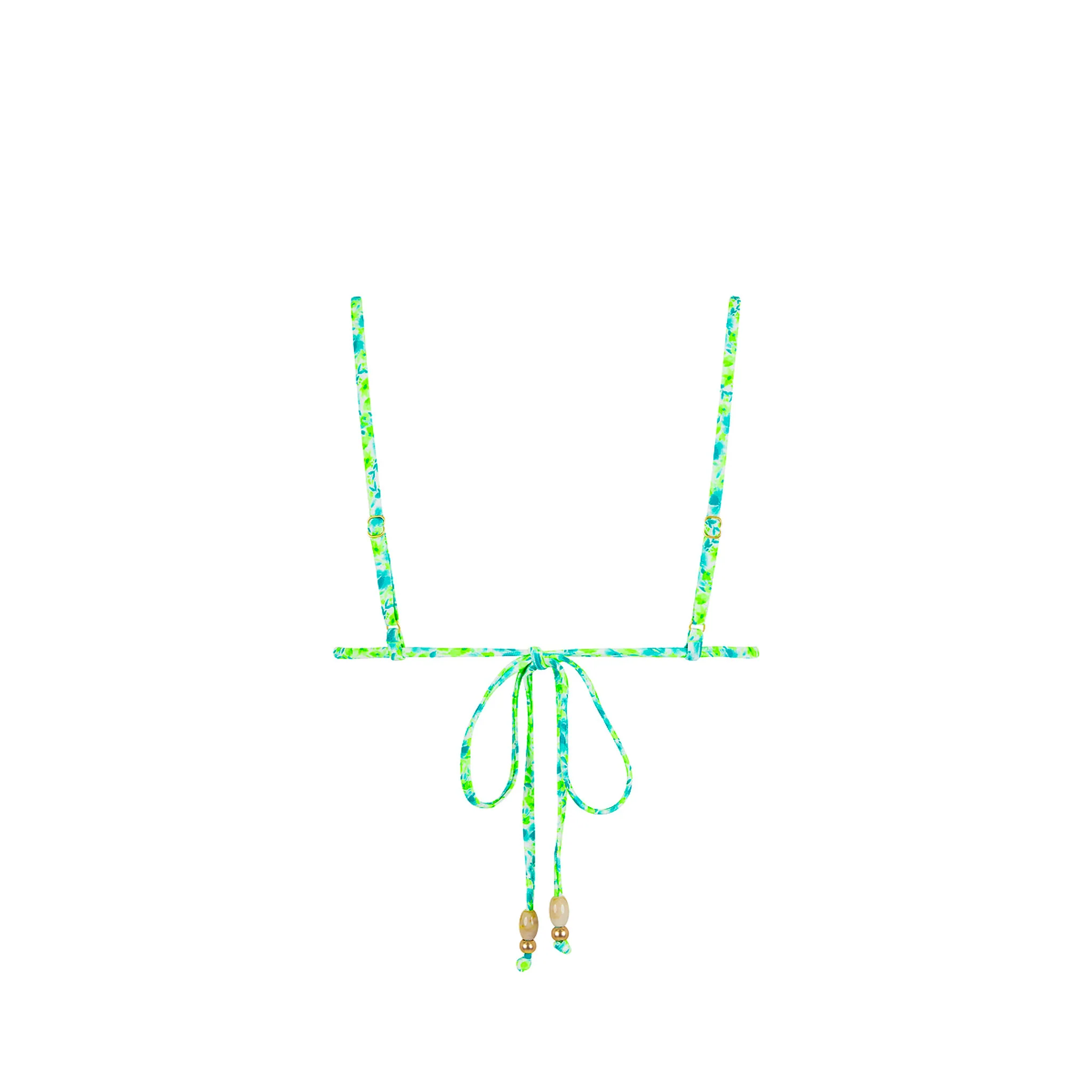 Ruched Bow Bralette Bikini Top - Apple Blossom - Image 8