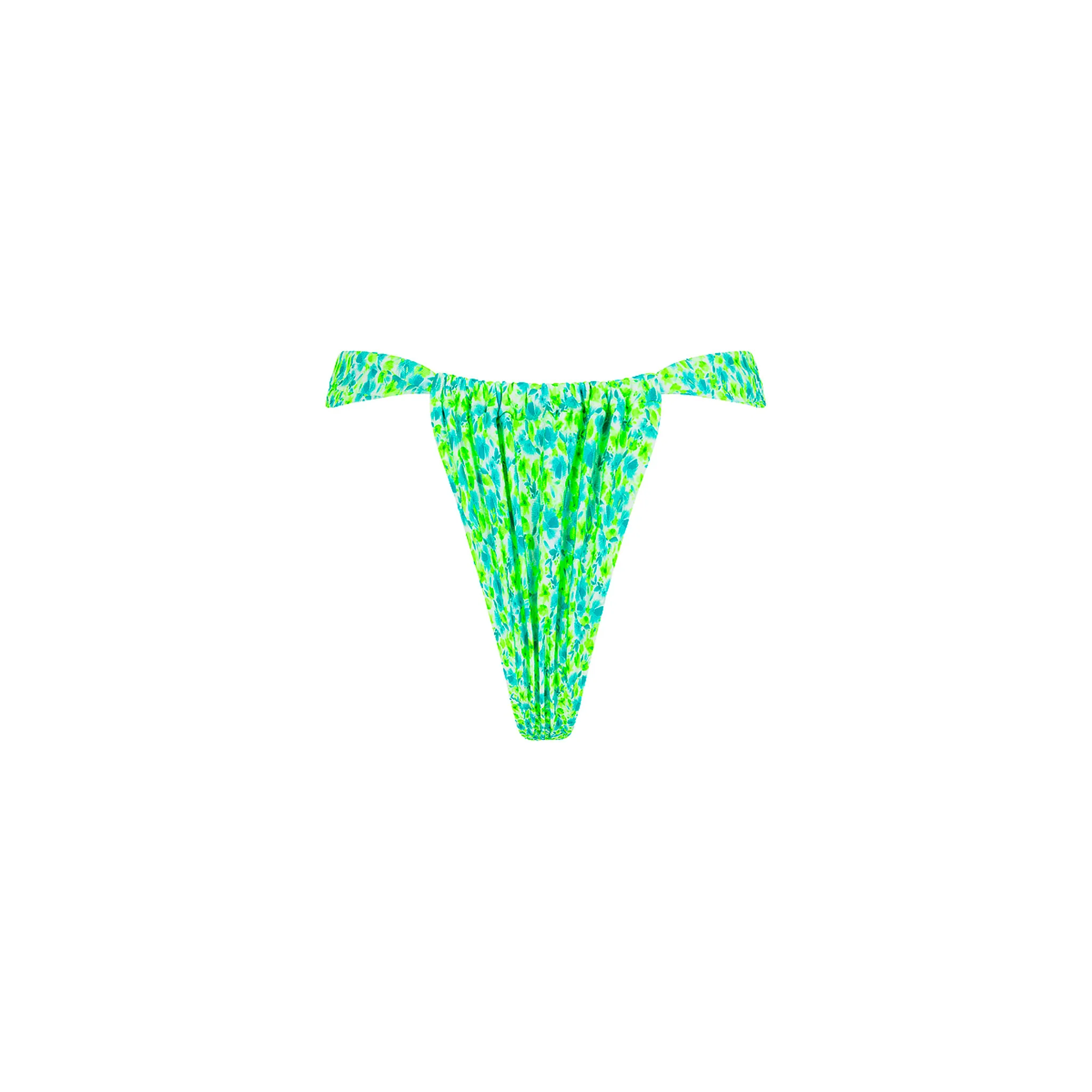 Ruched Thong Bikini Bottom - Apple Blossom - Image 12