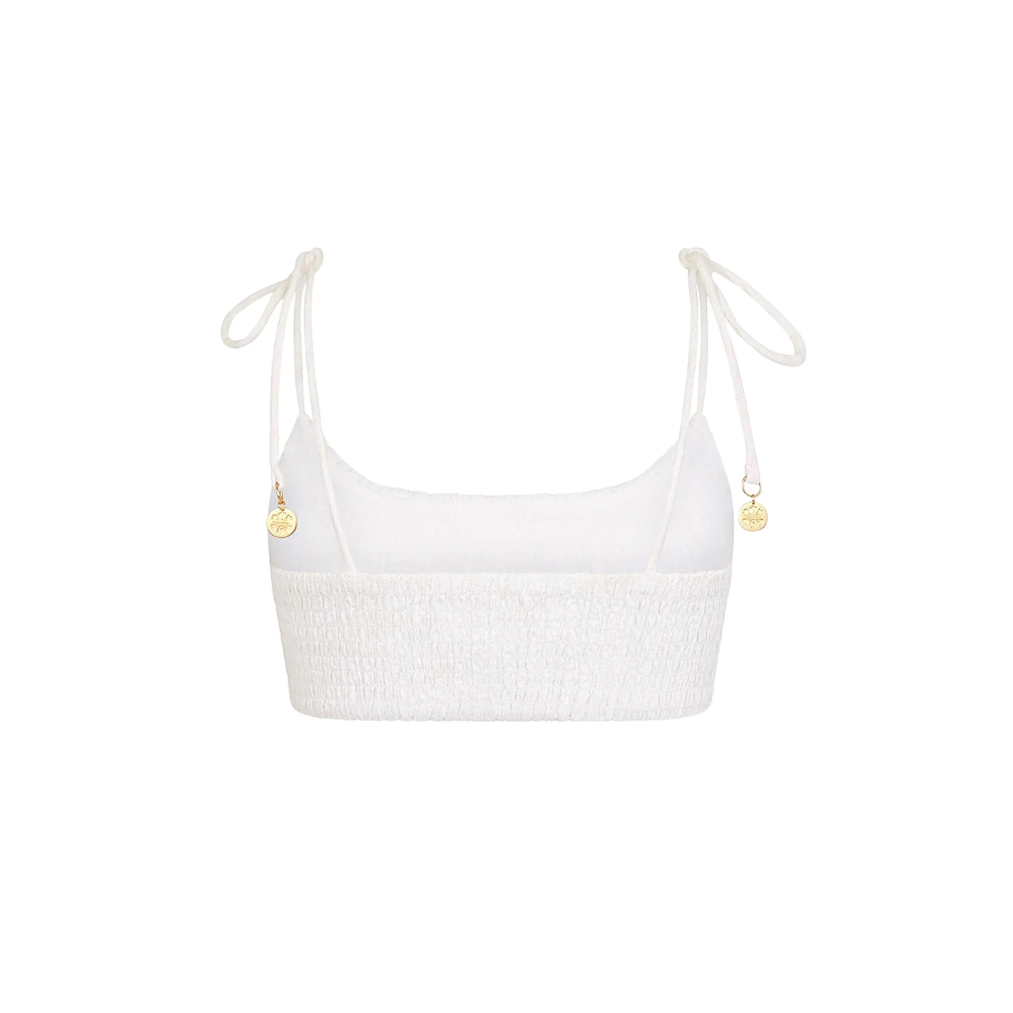Simple Shirred Tie Crop - Natural White - Image 12